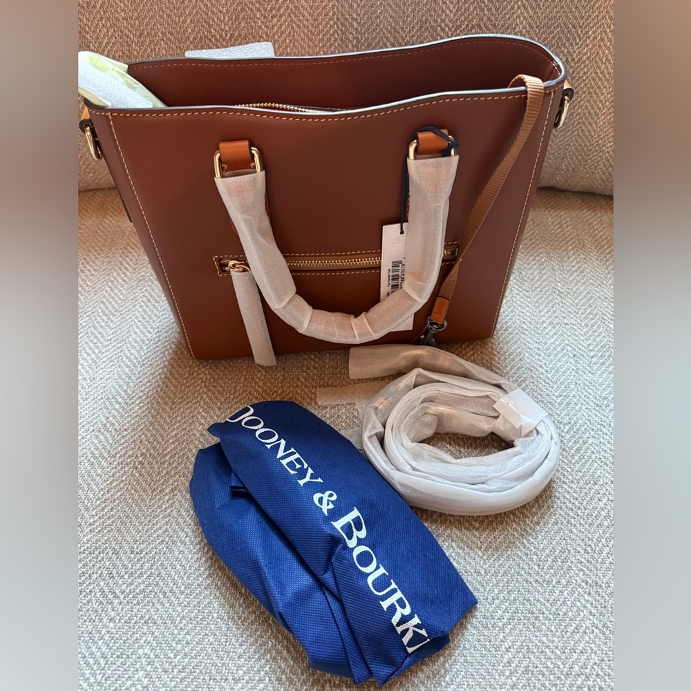 Dooney & Bourke Tan Leather Satchel - Picture 7 of 11